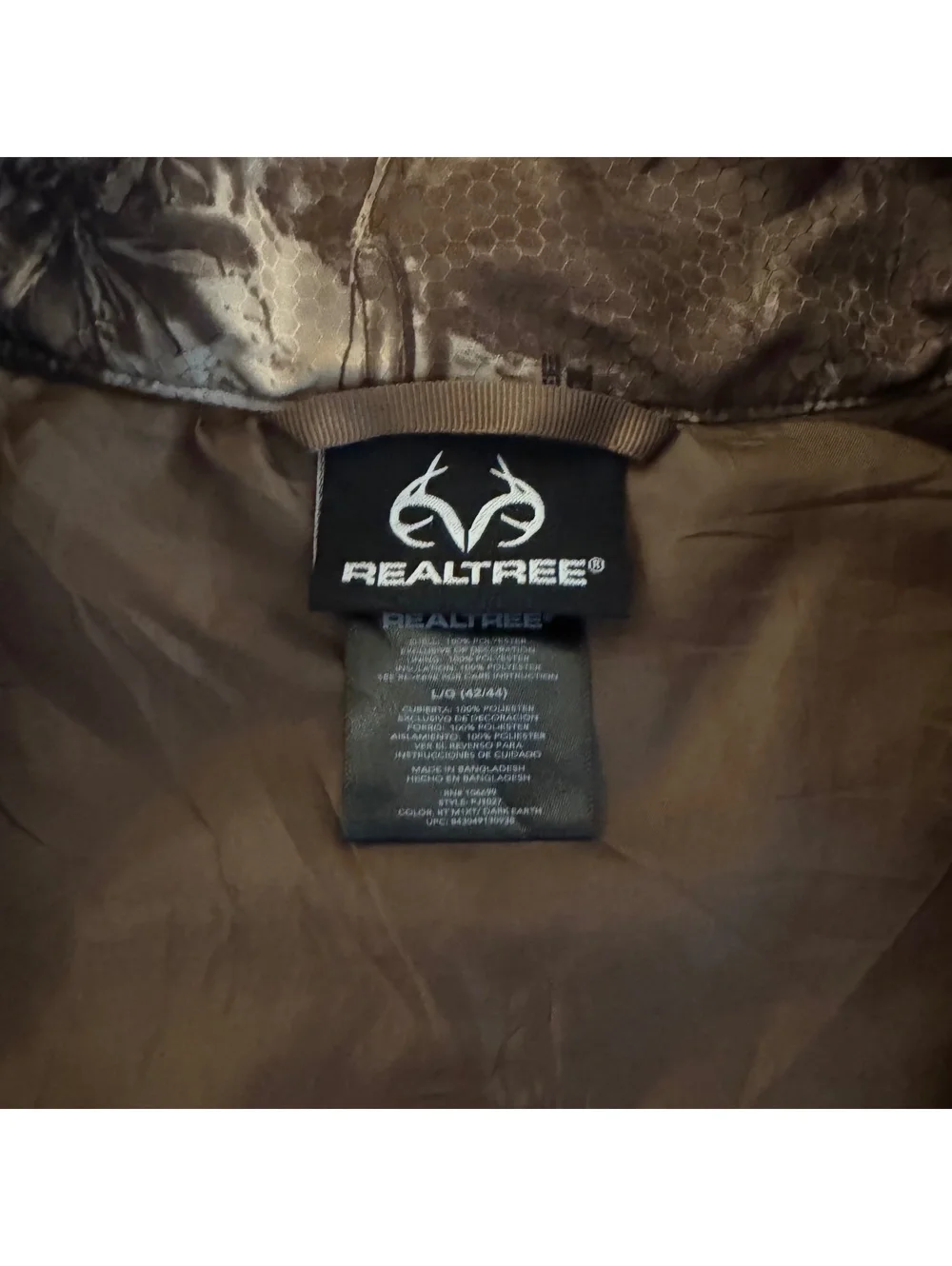 Realtree Edge Camo Insulated Full-Zip Hunting Jacket Size Large